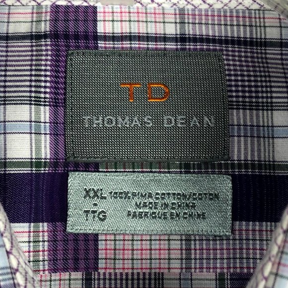 Thomas Dean purple Plaid Button-up 💜HP 5x !!!! 💜 - Picture 4 of 4